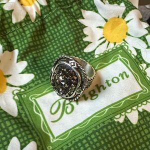 Brighton Silver Ring with Dark Gemstone